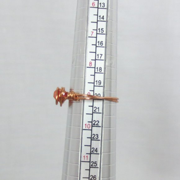 New Copper Wrapped Sun Crystal Hand Crafted Ring - Picture 8 of 9